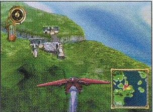 The airship flying over the field