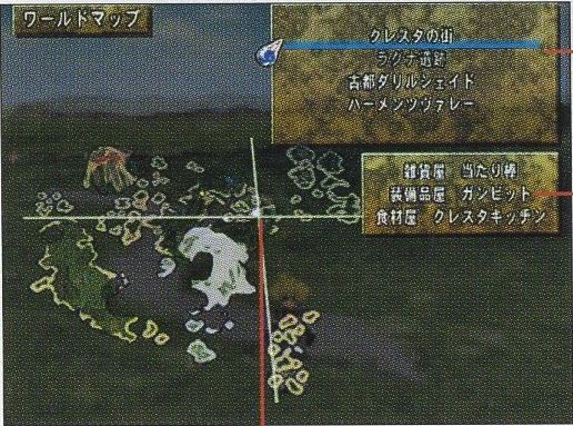World Map screen with the list of places and shops